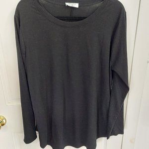 Plus Size Long Sleeve Tunic Top, Black, by Zenana